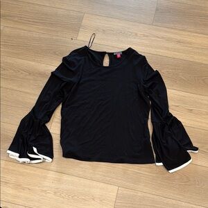 Vince Camuto Black Blouse with White Trim